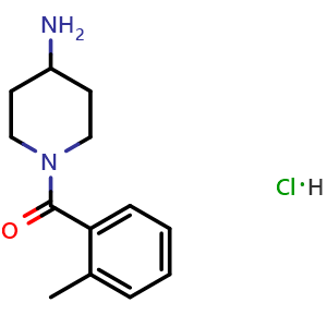 Chemical structure of (4-Aminopiperidin-1-yl)(o-tolyl)methanone hydrochloride , CAS 1158359-06-8, AChemBlock AD260418