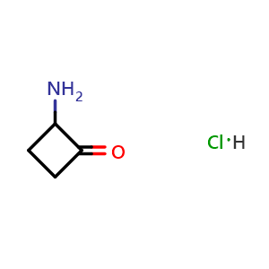 Chemical structure of 2-Aminocyclobutan-1-one hydrochloride , CAS 1162257-01-3, AChemBlock AD260423