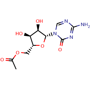 Chemical structure of 1-(5-O-Acetyl-beta-D-ribofuranosyl)-4-amino-1,3,5-triazin-2(1H)-one , CAS 1174733-90-4, AChemBlock AD260426