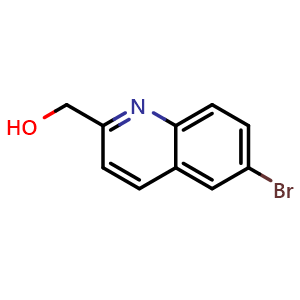Chemical structure of 6-Bromo-2-quinolinemethanol , CAS 1196151-65-1, AChemBlock AD260436