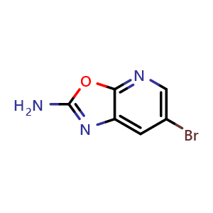 Chemical structure of 6-Bromooxazolo[5,4-b]pyridin-2-amine , CAS 1198319-39-9, AChemBlock AD260440