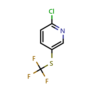 Chemical structure of 2-Chloro-5-((trifluoromethyl)thio)pyridine , CAS 1204234-95-6, AChemBlock AD260443
