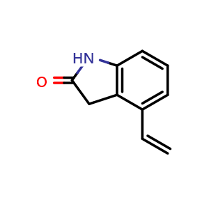 Chemical structure of 4-Ethenyl-1,3-dihydro-2H-indol-2-one , CAS 120427-93-2, AChemBlock AD260444