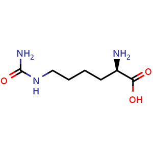 Chemical structure of D-Homocitrulline , CAS 121080-96-4, AChemBlock AD260447
