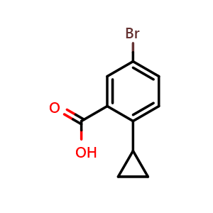 Chemical structure of 5-Bromo-2-cyclopropylbenzoic acid , CAS 121146-16-5, AChemBlock AD260449