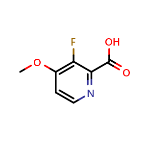 Chemical structure of 3-Fluoro-4-methoxypicolinic acid , CAS 1256810-60-2, AChemBlock AD260485