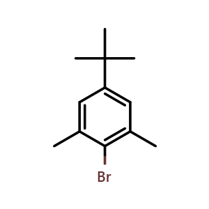 Chemical structure of 2-Bromo-5-(tert-butyl)-1,3-dimethylbenzene , CAS 5345-05-1, AChemBlock AD260486