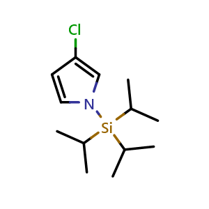 Chemical structure of 3-Chloro-1-[tris(propan-2-yl)silyl]-1H-pyrrole , CAS 130408-83-2, AChemBlock AD260512