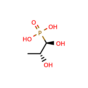 Chemical structure of ((1R,2R)-1,2-Dihydroxypropyl)phosphonic acid , CAS 132125-60-1, AChemBlock AD260523