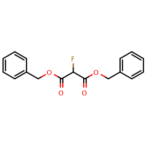 Chemical structure of Dibenzyl 2-fluoromalonate , CAS 133384-81-3, AChemBlock AD260536