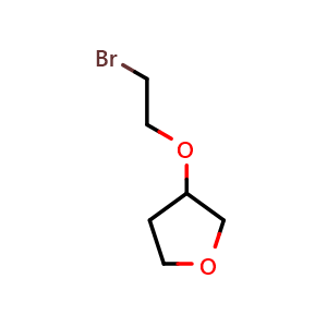 Chemical structure of 3-(2-Bromoethoxy)oxolane , CAS 1339342-13-0, AChemBlock AD260537