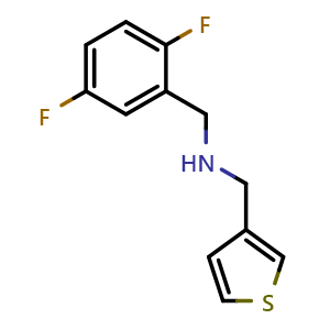 Chemical structure of N-(2,5-Difluorobenzyl)-1-(thiophen-3-yl)methanamine , CAS 1343423-97-1, AChemBlock AD260539