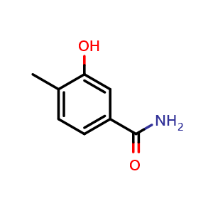 Chemical structure of 3-Hydroxy-4-methylbenzamide , CAS 135679-95-7, AChemBlock AD260549