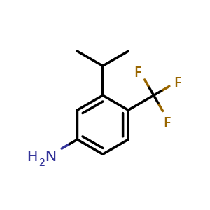 Chemical structure of 3-Isopropyl-4-(trifluoromethyl)aniline , CAS 1369882-03-0, AChemBlock AD260556