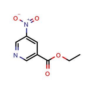 Chemical structure of Ethyl 5-nitro-nicotinate , CAS 1462-89-1, AChemBlock AD260593
