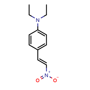 Chemical structure of N,N-Diethyl-N-{4-[2-nitrovinyl]phenyl}amine , CAS 147764-76-9, AChemBlock AD260595