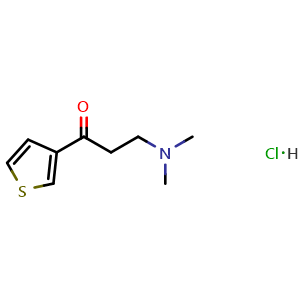 Chemical structure of 3-(Dimethylamino)-1-(thiophen-3-yl)propan-1-one hydrochloride , CAS 14994-02-6, AChemBlock AD260599