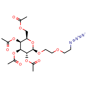 Chemical structure of beta-D-tetraacetylgalactopyranoside-PEG1-N3 , CAS 153252-36-9, AChemBlock AD260605