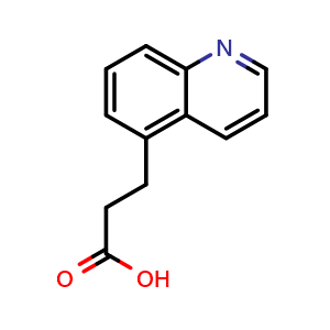 Chemical structure of 5-Quinolinepropanoic acid , CAS 1541391-51-8, AChemBlock AD260608