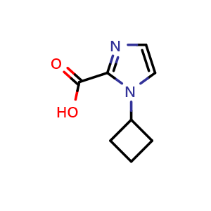 Chemical structure of 1-Cyclobutyl-1H-imidazole-2-carboxylic acid , CAS 1547010-18-3, AChemBlock AD260611