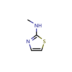Chemical structure of N-Methyl-2-thiazolamine , CAS 6142-06-9, AChemBlock AD260613