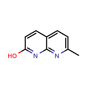 Chemical structure of 7-Methyl-1,8-naphthyridin-2-ol , CAS 1569-11-5, AChemBlock AD260618