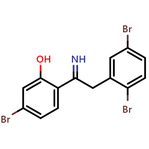 Chemical structure of 5-Bromo-2-(2-(2,5-dibromophenyl)-1-iminoethyl)phenol , CAS 1585969-22-7, AChemBlock AD260623