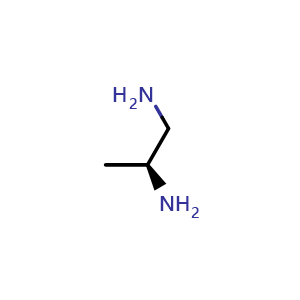 Chemical structure of (2S)-Propane-1,2-diamine , CAS 15967-72-3, AChemBlock AD260629
