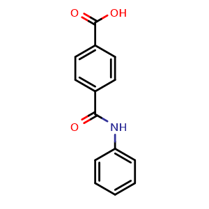 Chemical structure of 4-(Phenylcarbamoyl)benzoic acid , CAS 16777-78-9, AChemBlock AD260647