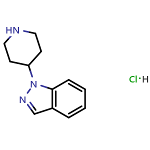 Chemical structure of 1-(Piperidin-4-yl)-1H-indazole hydrochloride , CAS 1698048-61-1, AChemBlock AD260652