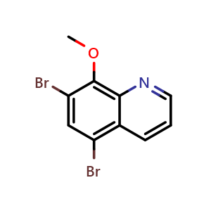 Chemical structure of 5,7-Dibromo-8-methoxyquinoline , CAS 17012-49-6, AChemBlock AD260653