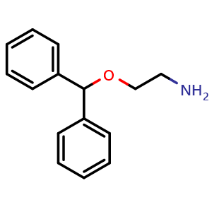 Chemical structure of 2-(Benzhydryloxy)ethan-1-amine , CAS 17349-94-9, AChemBlock AD260660