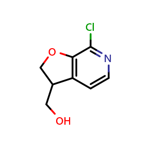 Chemical structure of (7-Chloro-2,3-dihydrofuro[2,3-c]pyridin-3-yl)methanol , CAS 174469-04-6, AChemBlock AD260662