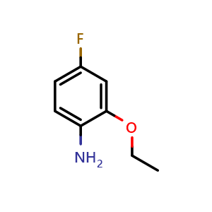 Chemical structure of 2-Ethoxy-4-fluoroaniline , CAS 178993-28-7, AChemBlock AD260672