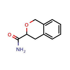 Chemical structure of 3,4-Dihydro-1H-2-benzopyran-3-carboxamide , CAS 1797217-06-1, AChemBlock AD260674