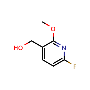 Chemical structure of (6-Fluoro-2-methoxypyridin-3-yl)methanol , CAS 1806421-58-8, AChemBlock AD260682