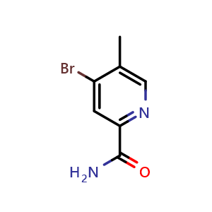 Chemical structure of 4-Bromo-5-methylpicolinamide , CAS 1823882-81-0, AChemBlock AD260691