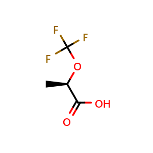 Chemical structure of (R)-2-(Trifluoromethoxy)propanoic acid , CAS 1867780-93-5, AChemBlock AD260701