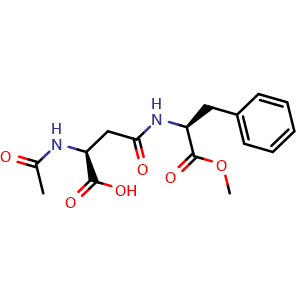 Chemical structure of (S)-2-Acetamido-4-(((S)-1-methoxy-1-oxo-3-phenylpropan-2-yl)amino)-4-oxobutanoic acid , CAS 186796-08-7, AChemBlock AD260702