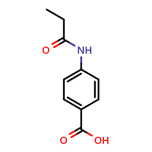 Chemical structure of 4-Propionamidobenzoic acid , CAS 19313-85-0, AChemBlock AD260719