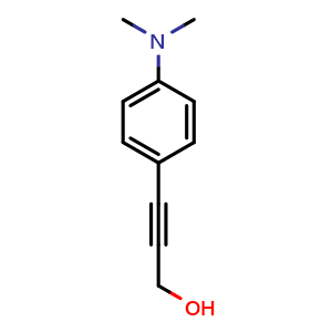 Chemical structure of 3-[4-(Dimethylamino)phenyl]prop-2-yn-1-ol , CAS 193957-50-5, AChemBlock AD260722