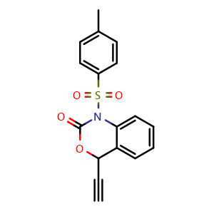 Chemical structure of 4-Ethynyl-1,4-dihydro-1-[(4-methylphenyl)sulfonyl]-2H-3,1-benzoxazin-2-one , CAS 1958012-09-3, AChemBlock AD260732