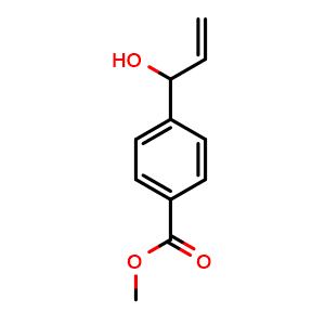 Chemical structure of Methyl 4-(1-hydroxyallyl)benzoate , CAS 196519-53-6, AChemBlock AD260735