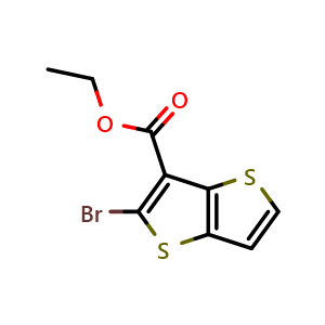 Chemical structure of Ethyl 2-bromothieno[3,2-b]thiophene-3-carboxylate , CAS 2055722-78-4, AChemBlock AD260747