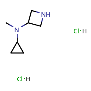 Chemical structure of N-Cyclopropyl-N-methylazetidin-3-amine dihydrochloride , CAS 2361645-43-2, AChemBlock AD260796