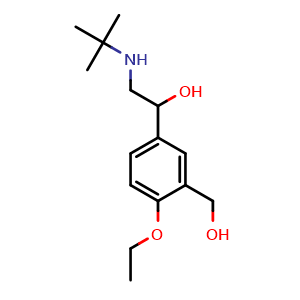 Chemical structure of 2-(tert-Butylamino)-1-(4-ethoxy-3-(hydroxymethyl)phenyl)ethanol , CAS 2387728-91-6, AChemBlock AD260805