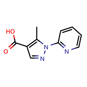 Chemical structure of 5-Methyl-1-(pyridin-2-yl)-1h-pyrazole-4-carboxylic acid , CAS 241798-60-7, AChemBlock AD260812
