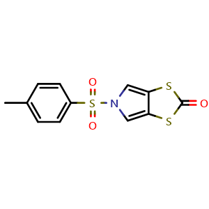 Chemical structure of 5-Tosyl-5H-[1,3]dithiolo[4,5-c]pyrrol-2-one , CAS 250687-28-6, AChemBlock AD260820