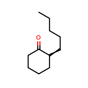 Chemical structure of 2-Pentylidenecyclohexan-1-one , CAS 25677-40-1, AChemBlock AD260832