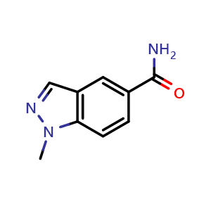 Chemical structure of 1-Methyl-1H-indazole-5-carboxamide , CAS 2639439-85-1, AChemBlock AD260839